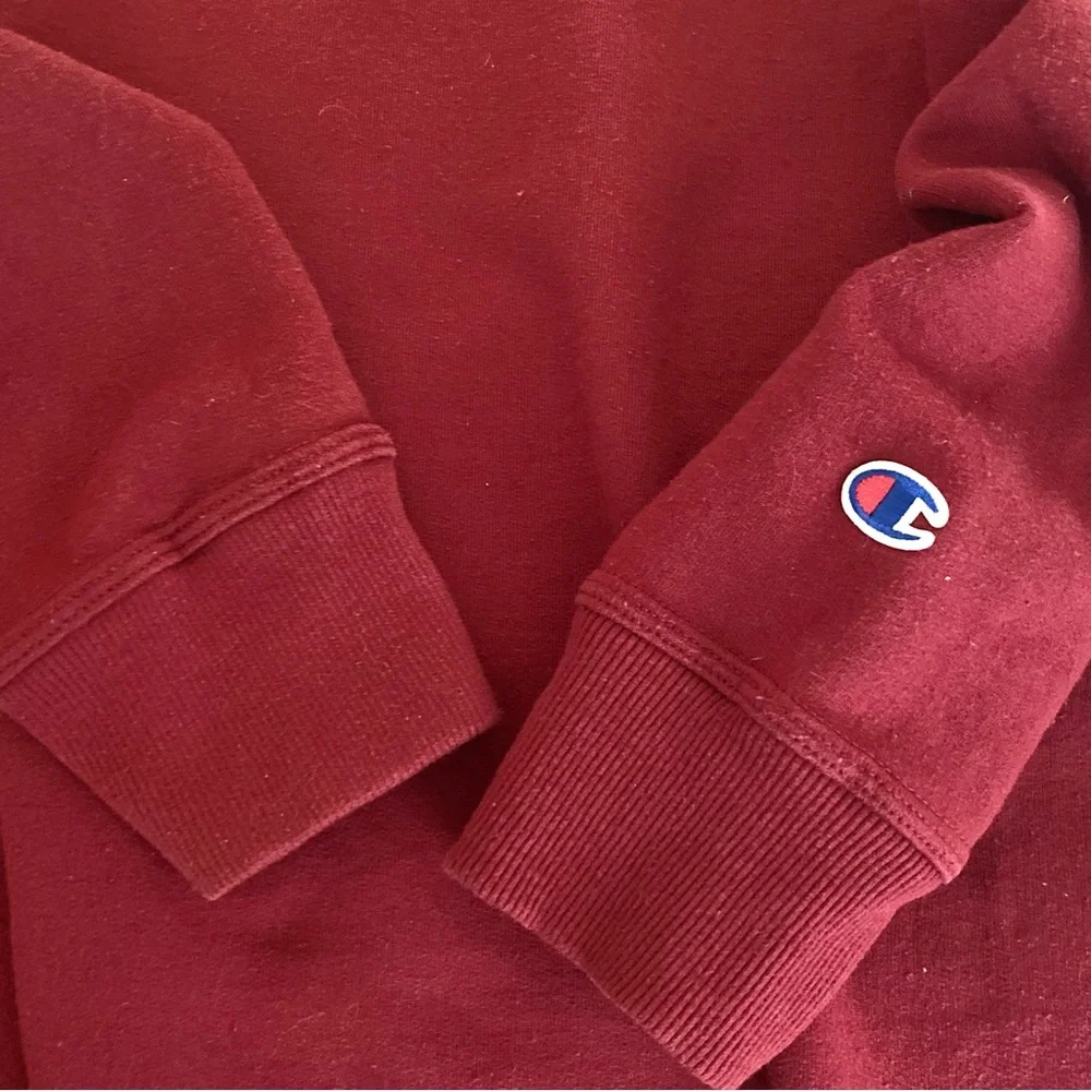 Champion Powerblend Crewneck Sweatshirt Red Wine Maroon Pullover Athletic Mens L - Picture 5 of 15